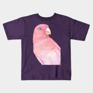 Red lory parakeet parrot watercolor portrait Kids T-Shirt